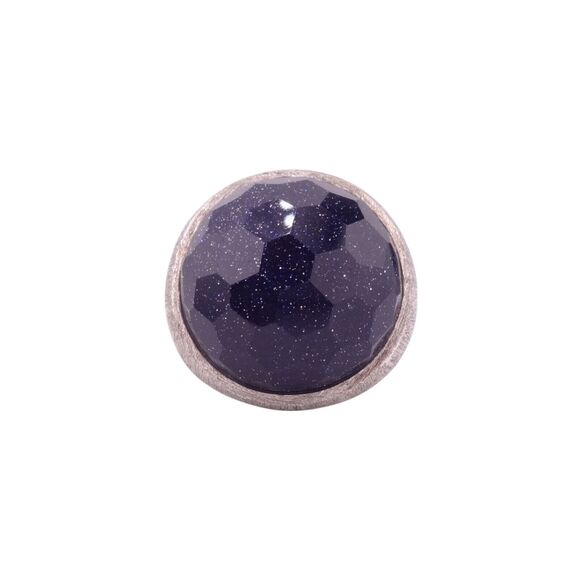 Lola Rose Round Multi Faceted Blue Goldstone Sterling Silver Ring Size 5 NWT - Picture 3 of 6